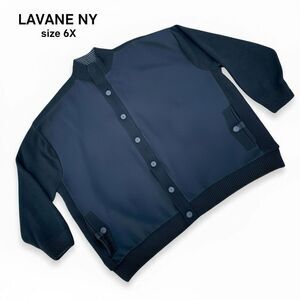 LaVane New York Wool Blend Black Zip Button Jacket Men’s 6X Knit Cardigan Coat
